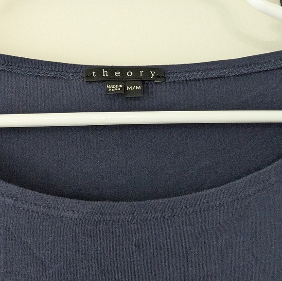 Theory, Women's M, Half Sleeve Color Block‎ Tunic Top, Boat Neck, Cotton - Picture 3 of 4